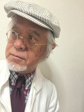 「アイテム（帽子）」を使った、しまうまおじさんさん（メンズ・165cm）の夏コーディネート
