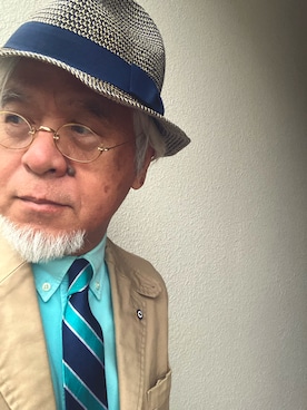 「アイテム（ネクタイ）」を使った、しまうまおじさんさん（メンズ・165cm・70代）の秋コーディネート