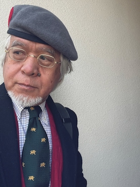 「D'URBAN（ダーバン）のアイテム（シャツ/ブラウス、ホワイト系）」を使った、しまうまおじさんさん（メンズ・165cm）の春コーディネート