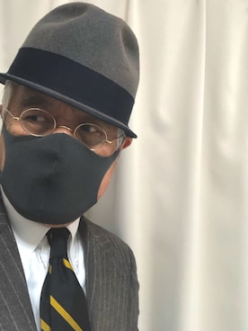 「アイテム（スーツセット、パープル系）」を使った、しまうまおじさんさん（メンズ・165cm）の春コーディネート