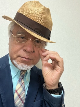 「CROCKETT&JONES（クロケットアンドジョーンズ）のアイテム（ドレスシューズ、ブラウン系）」を使った、しまうまおじさんさん（メンズ・165cm）の春コーディネート
