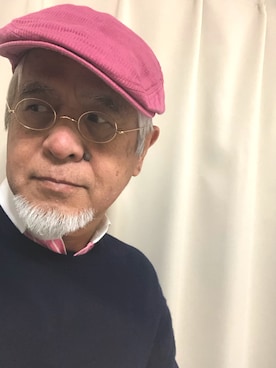 「45R（フォーティファイブアール）のアイテム（ハンチング/ベレー帽）」を使った、しまうまおじさんさん（メンズ・165cm）の冬コーディネート