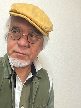 「アイテム（帽子）」を使った、しまうまおじさんさん（メンズ・165cm・70代）の夏コーディネート