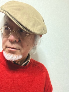 「ADAM ET ROPE'（アダムエロペ）のアイテム（シャツ/ブラウス、ベージュ系）」を使った、しまうまおじさんさん（メンズ・165cm）の春コーディネート