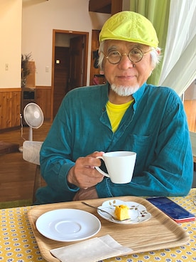 「45R（フォーティファイブアール）のアイテム（Tシャツ/カットソー）」を使った、しまうまおじさんさん（メンズ・165cm・70代）の夏コーディネート
