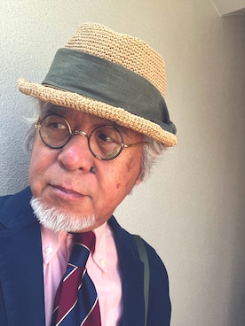 「アイテム（スリッポン）」を使った、しまうまおじさんさん（メンズ・165cm・70代）の夏コーディネート
