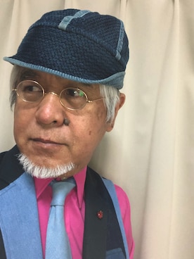 「NIRAME.CO（ニラメッコ）のアイテム（ベスト）」を使った、しまうまおじさんさん（メンズ・165cm）の夏コーディネート
