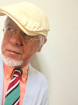 「アイテム（ハンチング/ベレー帽）」を使った、しまうまおじさんさん（メンズ・165cm）の秋コーディネート