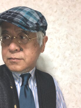 「THE SCOTCH HOUSE（スコッチハウス）のアイテム（帽子）」を使った、しまうまおじさんさん（メンズ・165cm）の冬コーディネート