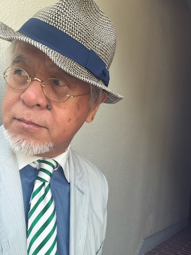 「アイテム（ネクタイ）」を使った、しまうまおじさんさん（メンズ・165cm）の秋コーディネート