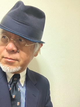 「アイテム（ネクタイ）」を使った、しまうまおじさんさん（メンズ・165cm）の秋コーディネート