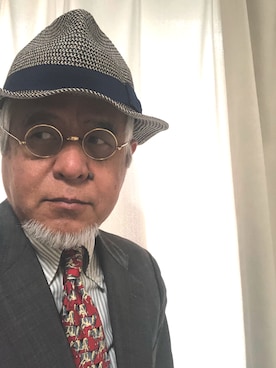 「アイテム（スーツセット、シルバー系）」を使った、しまうまおじさんさん（メンズ・165cm）の夏コーディネート
