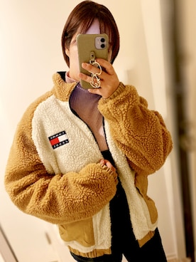 「tommy jeans（トミー ジーンズ）のアイテム（その他アウター）」を使った、cotoさん（レディース・161cm）の秋コーディネート