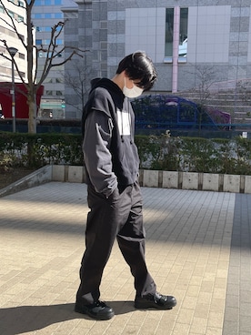「MYne（マイン）のアイテム（シューズ）」を使った、マオさん（メンズ・175cm）の冬コーディネート