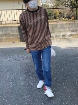 「MYne（マイン）のアイテム（シューズ）」を使った、マオさん（メンズ・175cm）の秋コーディネート