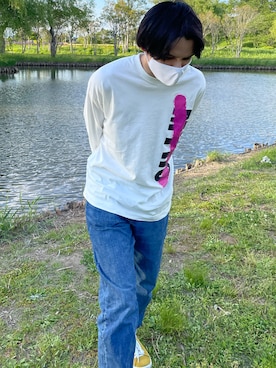 「MYne（マイン）のアイテム（シューズ）」を使った、マオさん（メンズ・175cm）の秋コーディネート