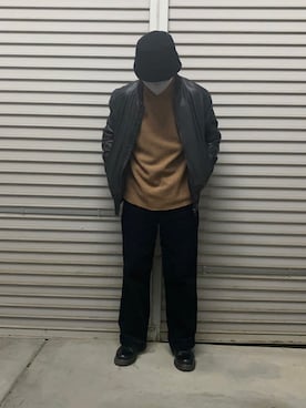 「Right-on（ライトオン）のアイテム（帽子）」を使った、yoshikiさん（メンズ・169cm）の冬コーディネート