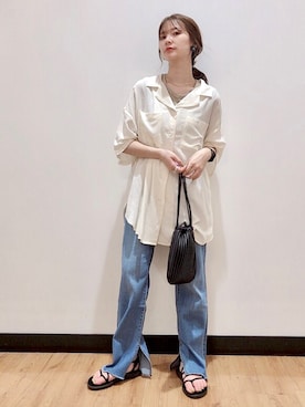 「RAG MACHINE（ラグマシーン）のアイテム」を使った、iwarisa_right_onさん（レディース・155cm）の夏コーディネート