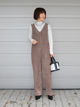 「アイテム（オールインワン・サロペット）」を使った、STYELEDELIさん（レディース・153cm）の秋コーディネート