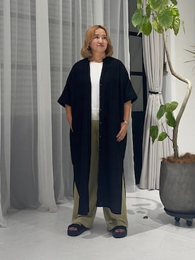 「アイテム（シャツワンピース）」を使った、STYELEDELIさん（レディース・163cm）の夏コーディネート