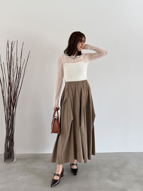 STYLE DELI（スタイルデリ） スカート 「LUXE」ストレッチタフタ立体