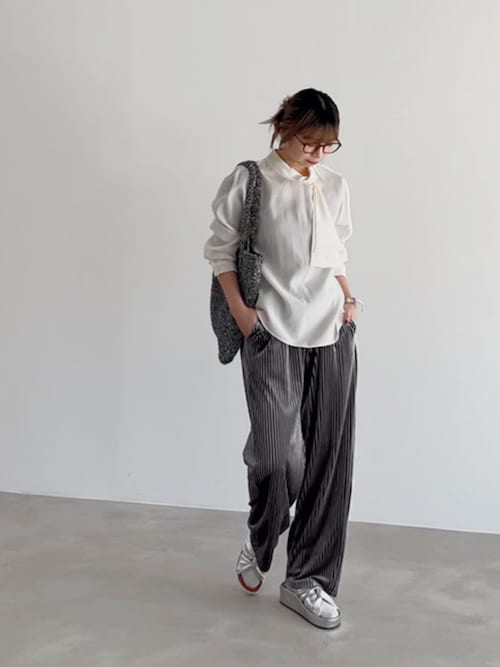 ブラウス シャツ 片寄せボウタイブラウス レディース 片寄せボウタイブラウス（シャツ/ブラウス）｜STYLE DELI