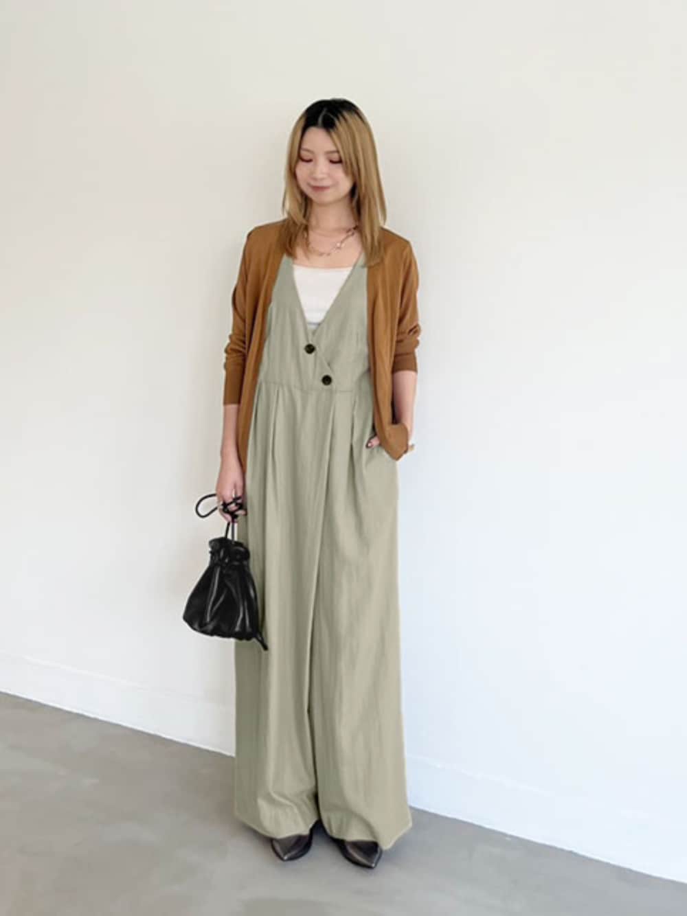 しょう❣️STYLE DELI♡スタイルデリ前合わせタックサロペット スタイルデリ STYLE DELI 【LUXE】 前合わせタックサロペット