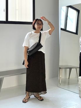 「STYLE DELI（スタイルデリ）のアイテム（スカート）」を使った、STYELEDELIさん（レディース・157cm）の夏コーディネート