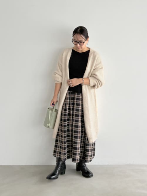 最終価格★タグ付・試着のみ★ 立体ステッチチェック柄スカート STYLE DELI スカート 立体ステッチチェック柄スカート