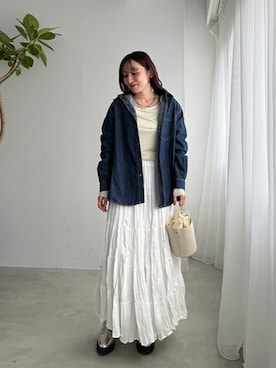 「STYLE DELI（スタイルデリ）のアイテム（スカート）」を使った、STYELEDELIさん（レディース・158cm）の春コーディネート