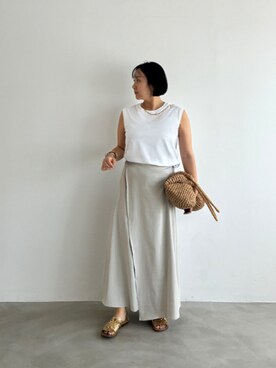 「STYLE DELI（スタイルデリ）のアイテム（スカート）」を使った、STYELEDELIさん（レディース・156cm）の夏コーディネート