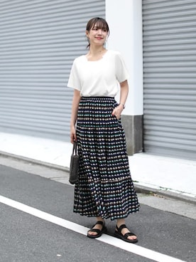 「STYLE DELI（スタイルデリ）のアイテム（スカート）」を使った、STYELEDELIさん（レディース・169cm）の春コーディネート