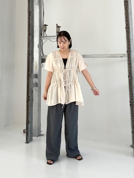 「STYLE DELI（スタイルデリ）のアイテム（パンツ）」を使った、STYELEDELIさん（レディース・157cm）の夏コーディネート