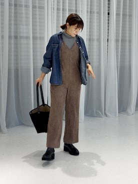 「アイテム（オールインワン・サロペット）」を使った、STYELEDELIさん（レディース・160cm）の秋コーディネート