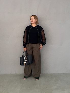 「アイテム（ニット/セーター）」を使った、STYELEDELIさん（レディース・163cm）の秋コーディネート
