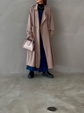 「アイテム（トレンチコート、ベージュ系）」を使った、STYELEDELIさん（レディース・164cm）の秋コーディネート
