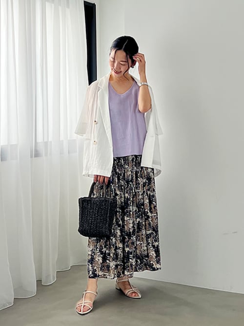 【新品未使用】STYLE DELI 微光沢表面シボ感ダブルジャケットホワイト STYLE DELI ジャケット テーラードジャケット 微光沢表面シボ感