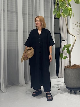 「アイテム（シャツワンピース）」を使った、STYELEDELIさん（レディース・163cm）の夏コーディネート