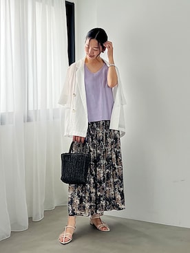 「シンプル・ベーシック」｜「アイテム（ジャケット/アウター）」を使った、STYELEDELIさん（レディース・157cm）の夏コーディネート