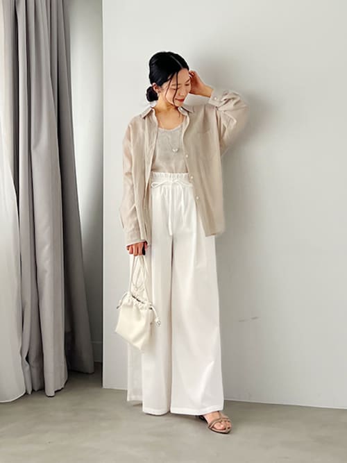 LUXE】麻混リゾートドレープワイドパンツ（その他パンツ