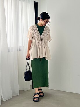 「STYLE DELI（スタイルデリ）のアイテム（ワンピース/ドレス）」を使った、STYELEDELIさん（レディース・157cm）の夏コーディネート