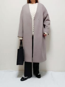 「白ソックス」｜「アイテム（その他アウター）」を使った、nonさん（レディース・159cm）の冬コーディネート