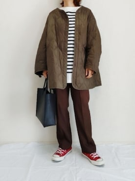 「チュニック」｜「アイテム（モッズコート）」を使った、nonさん（レディース・159cm）の秋コーディネート