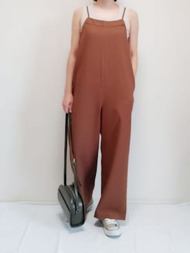 「ノースリーブニット」｜「アイテム（オールインワン・サロペット）」を使った、nonさん（レディース・159cm）の夏コーディネート