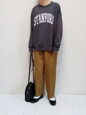 「ピスタチオ」｜「アイテム（スウェット）」を使った、nonさん（レディース・159cm）の秋コーディネート