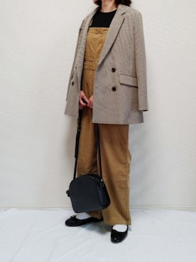 「LEPSIM（レプシィム）のアイテム（オールインワン・サロペット）」を使った、nonさん（レディース・159cm）の秋コーディネート