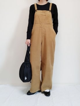 「LEPSIM（レプシィム）のアイテム（オールインワン・サロペット）」を使った、nonさん（レディース・159cm）の秋コーディネート