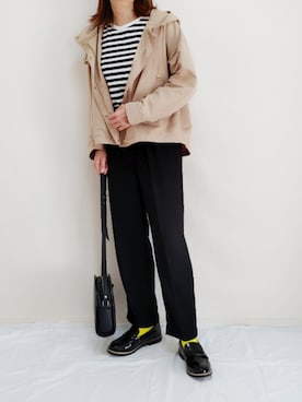 「カラーソックス」｜「アイテム（マウンテンパーカー）」を使った、nonさん（レディース・158cm）の冬コーディネート