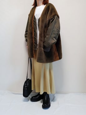 「CIAOPANIC TYPY（チャオパニックティピー）のアイテム（その他アウター）」を使った、nonさん（レディース・158cm）の冬コーディネート
