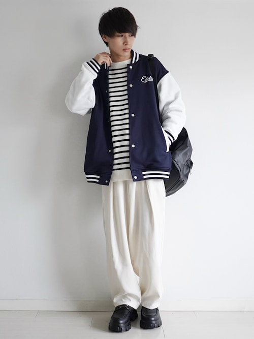 スボルメ(SVOLME) 鬼裏毛スタジャン Sサイズ 173-46814 032 ネイビー